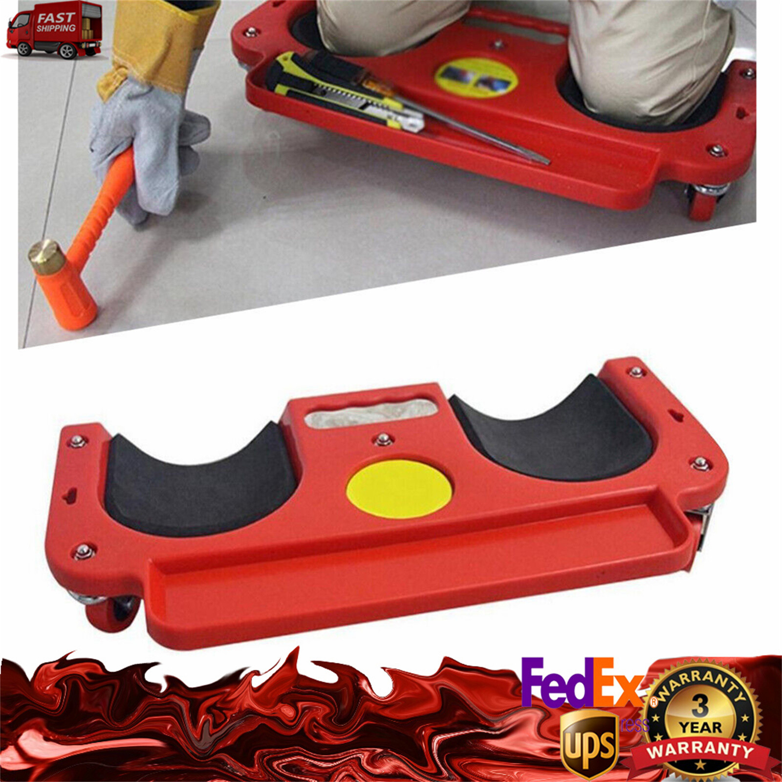 Rolling Knee Pads Platform &Wheeled Workers' Wheels Knee Pad Floor Tiles Pad