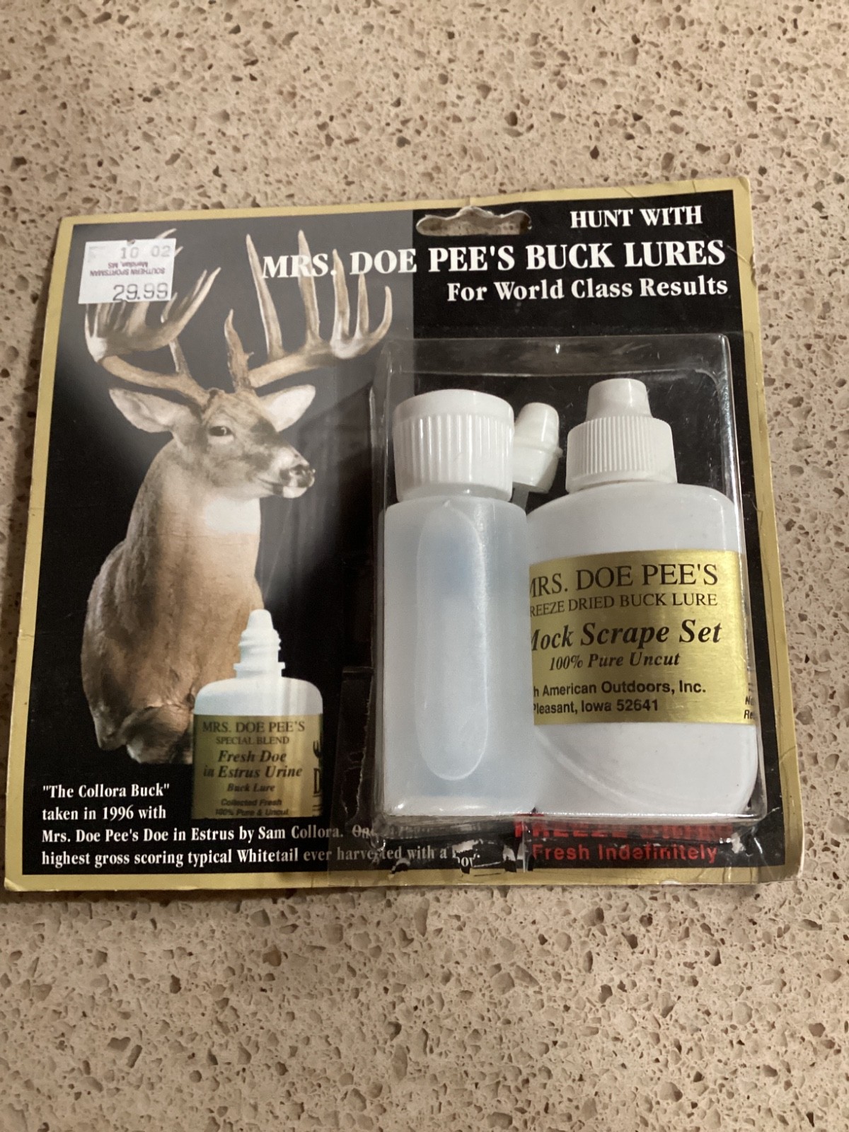 Mrs. Doe Pee’s Buck Lures—Mock Scrape Set -4 oz. —NOS- BH-44