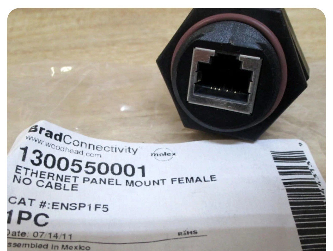 Brad Connectivity ENSP1F5 Ethernet Panel Mount 1300550001 NIP 2 Pieces