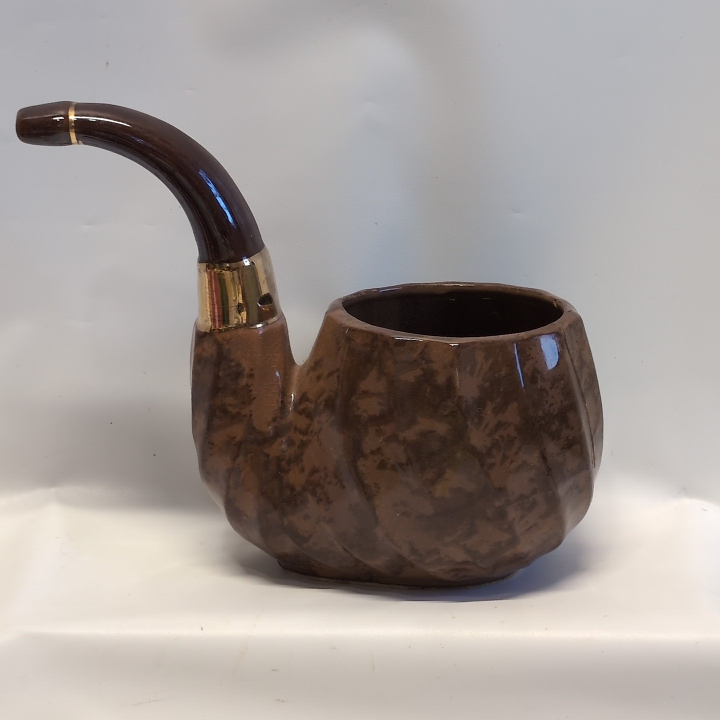 Vintage Rare Pipe Planter Man Cave Library