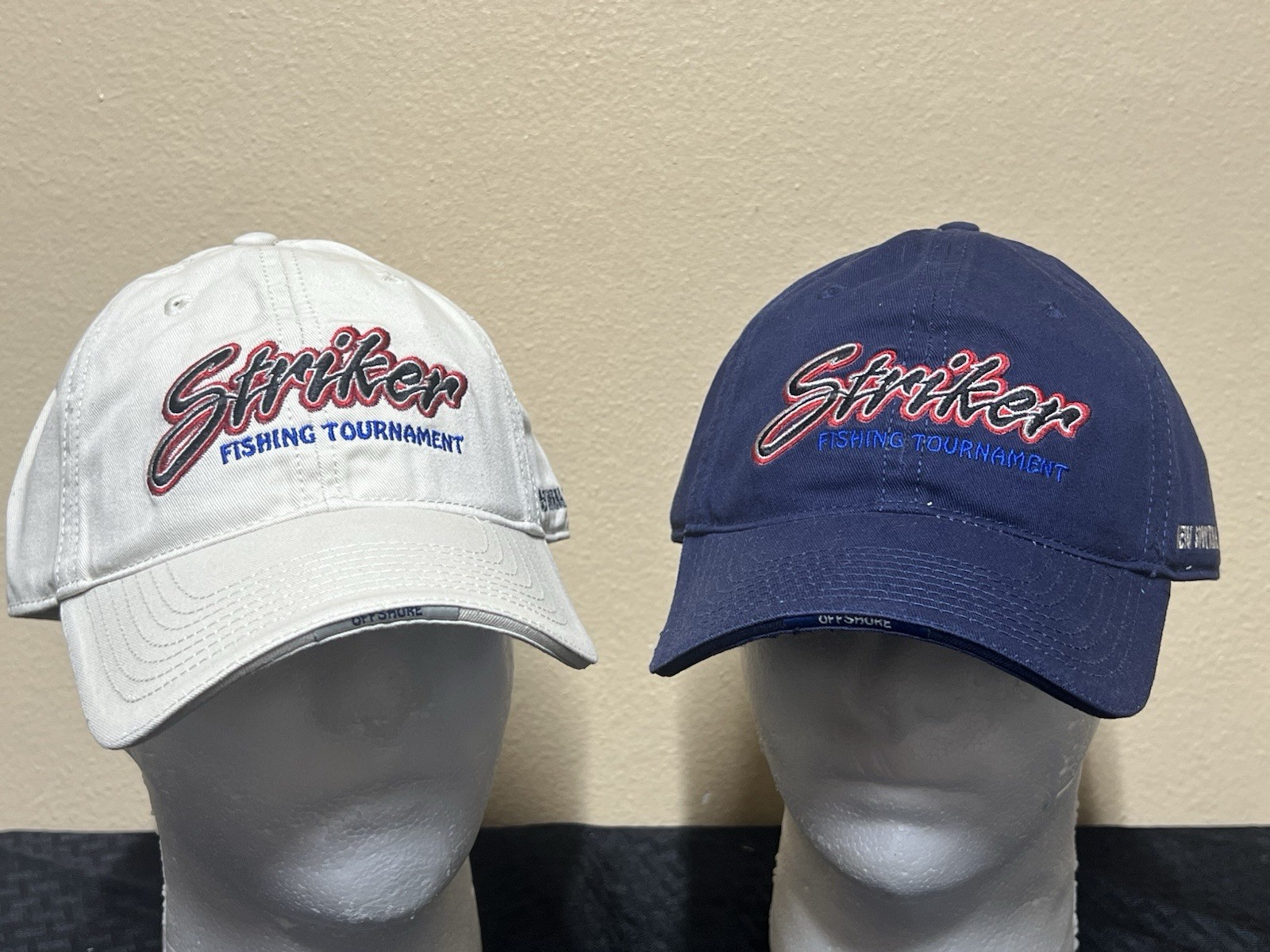 Qty (2) VTG STRIKER Fishing Tournament  2008 New Smyrna Beach Fl  Fishing Hat