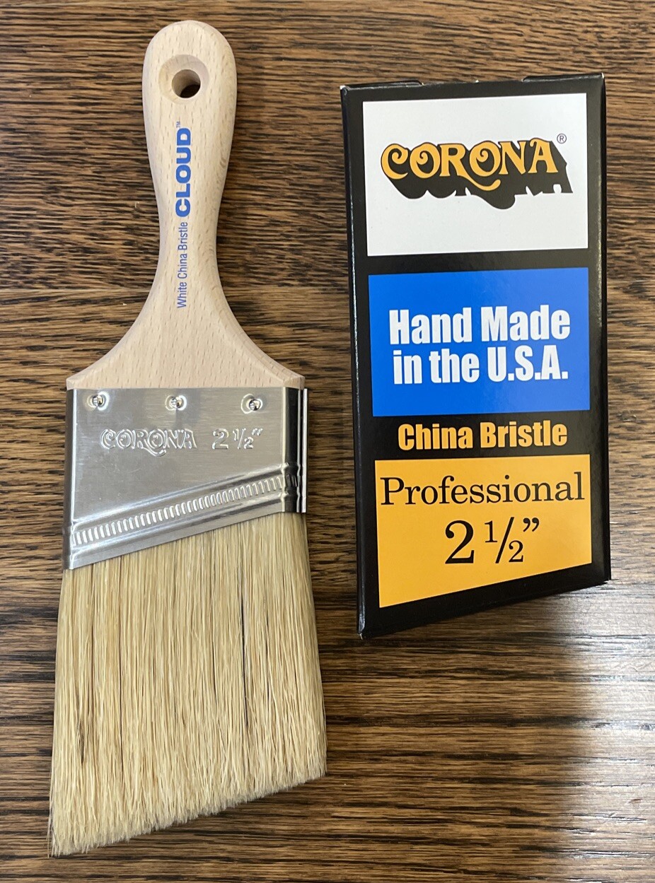 Corona Cloud 2.5” Angled Brush - China Bristle - Short Handle