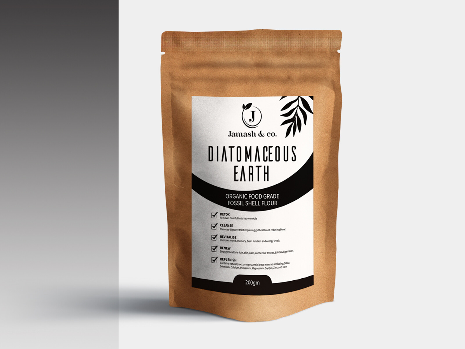Diatomaceous Earth Organic ULTRA FINE Food Grade Fossil Shell Powder - 200gm