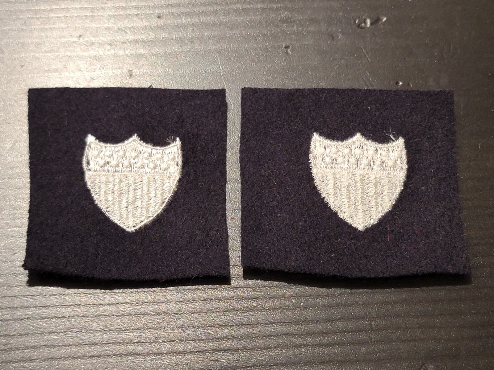 Original Vietnam US Coast Guard Sleeve Shield Blue Wool Pair
