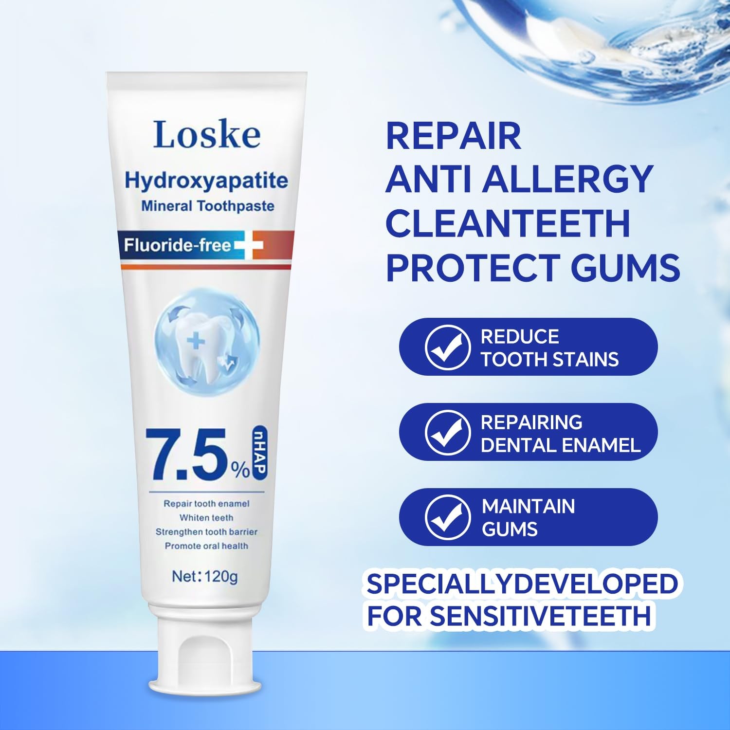 Hydroxyapatite Toothpaste for Stronger Teeth Natural Remineralization Formula