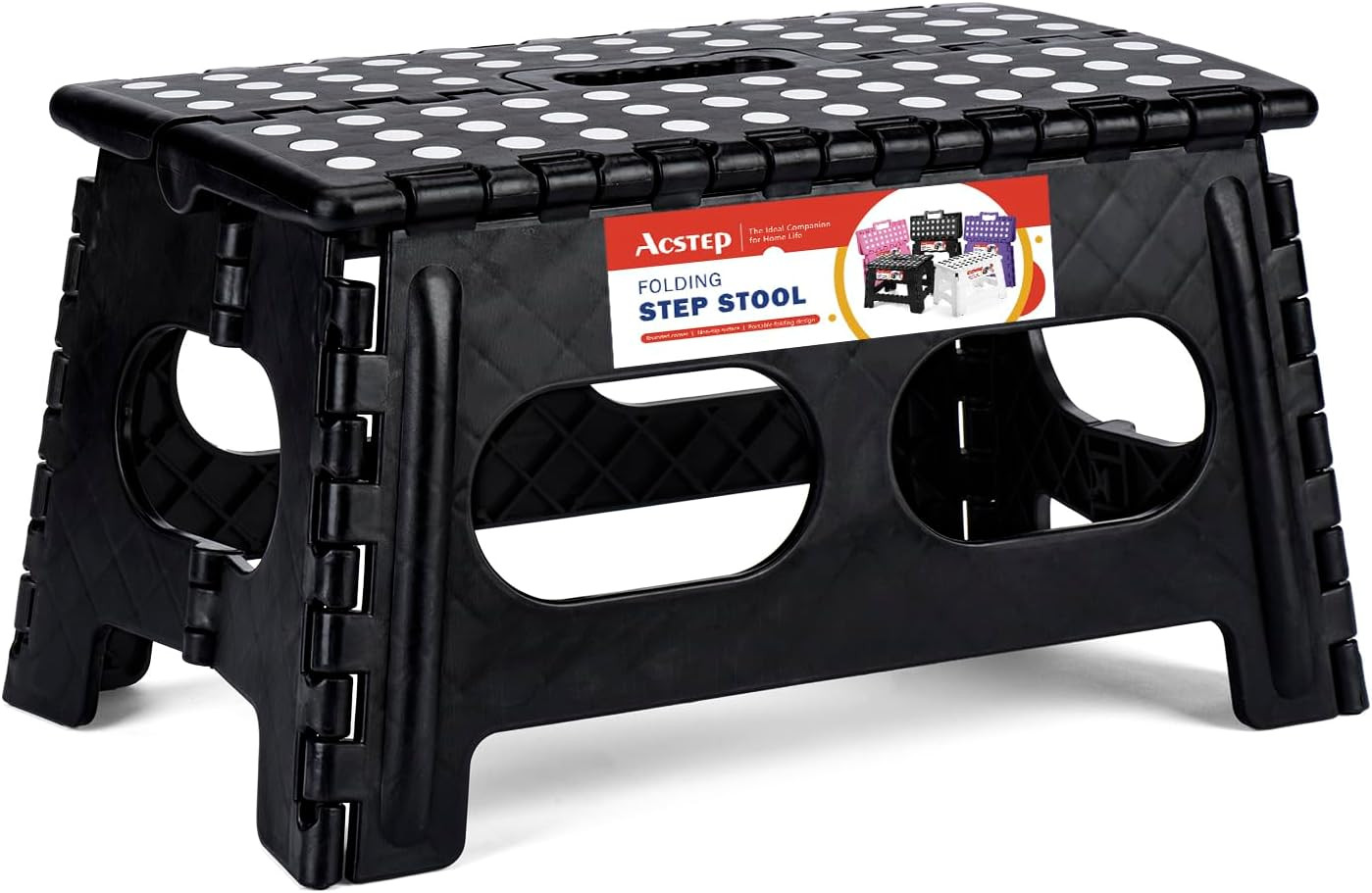Folding Step Stool,15-Inch Extra Wide 9Inch Height Heavy Duty Stepping Stool Mor