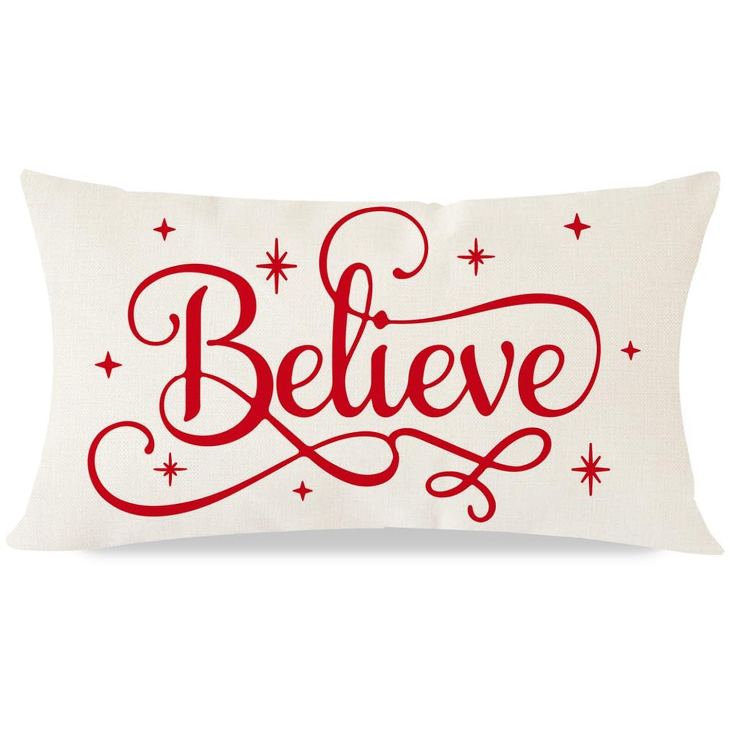 PANDICORN Christmas Pillow Covers 12x20 Believe Farmhouse Christmas Decoratio...