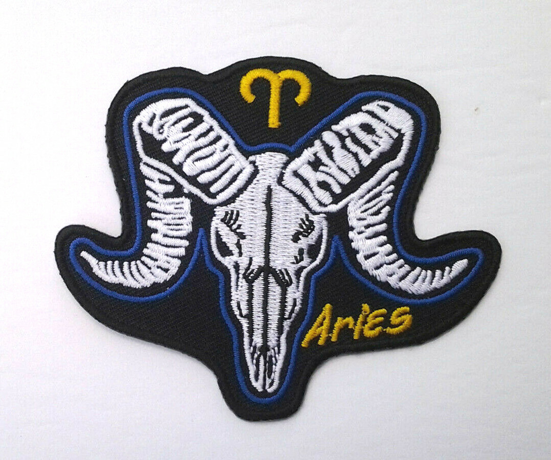 ARIES EMBROIDERED ZODIAC (3-5/8") BIKER PATCH P5479 E