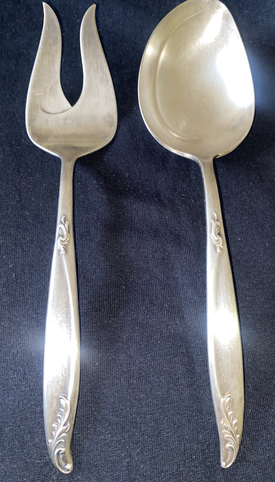 Holmes & Edwards 1958 "Windsong" IS Deep Silver Buffet Serving Spoon & Fork
