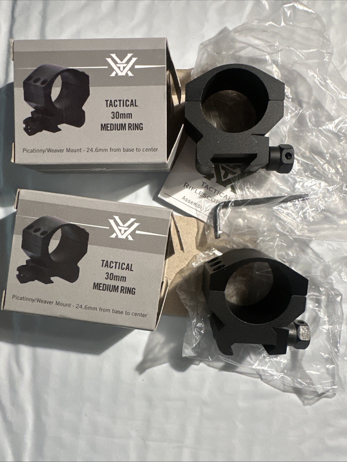 Vortex Rifle Scope Tactical 30mm Medium Ring Part TRM-Picatinny/Weaver Mount 2Pk