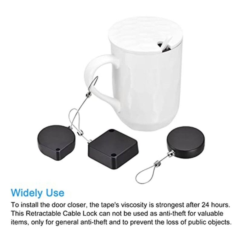 2x Multifunctional Automatic Door-Closer Retractable-Cable Pull Box Anti-theft