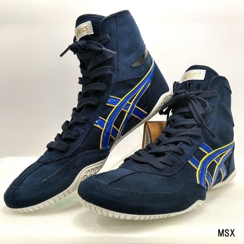 Asics Wrestling special Order Shoes EX-EO 1083A001 Navy x Blue x Yellow