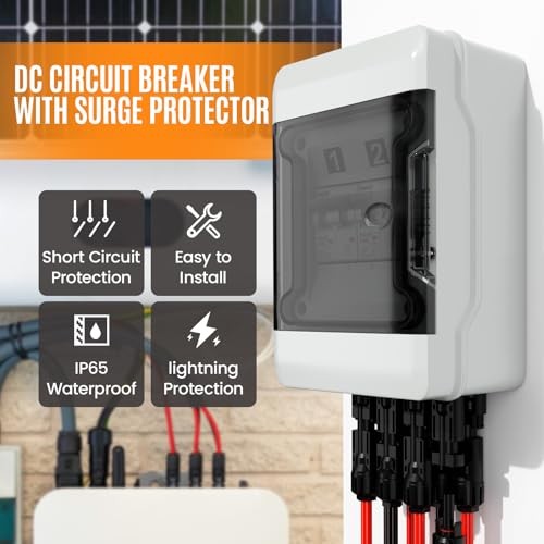 Solar Panel Disconnect Switch with 1000V DC 60Amp Circuit Breakers 60A 2String