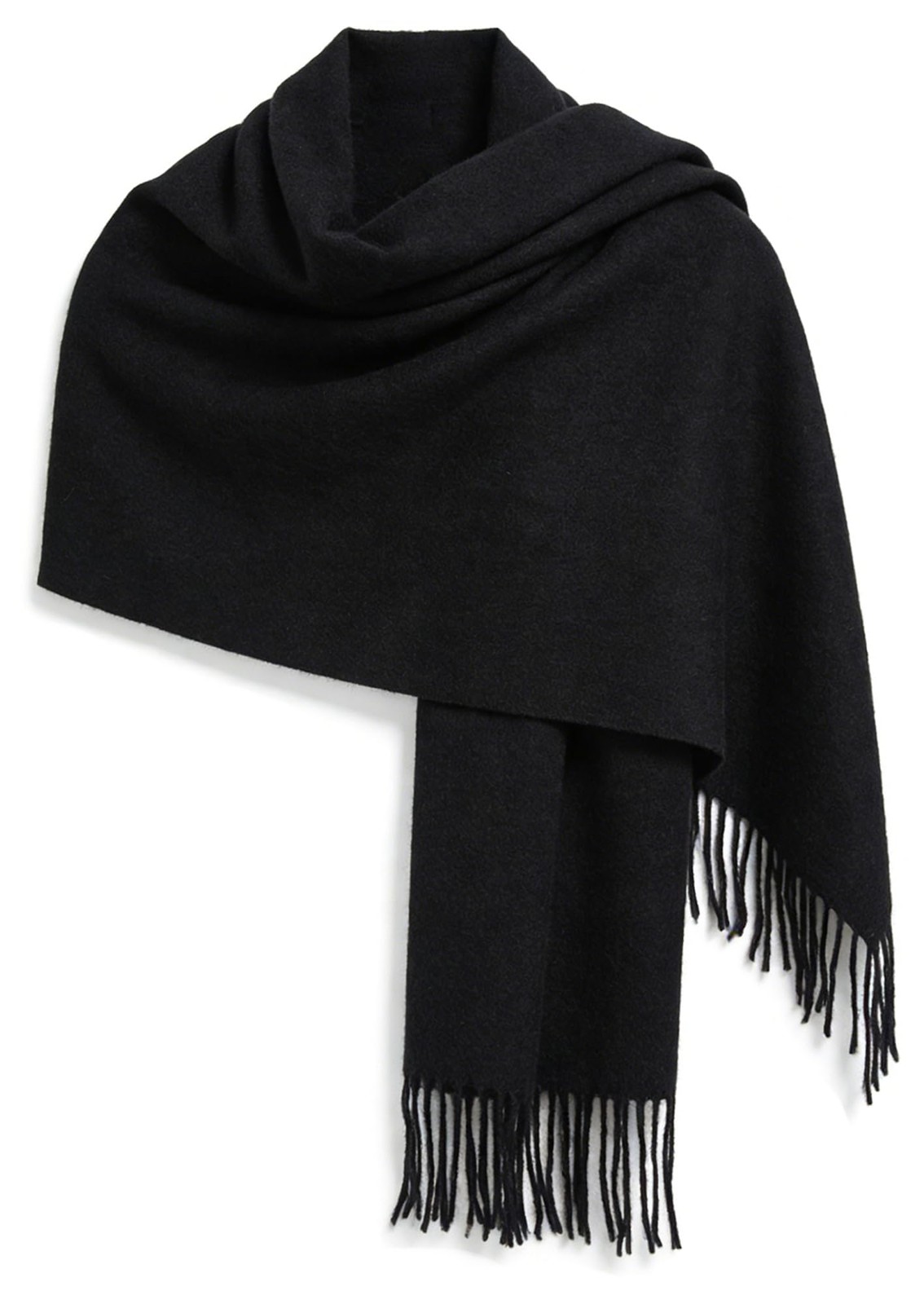 Bawnhaw Black Large Scarf Pashmina Shawl for Women, Fall 70"*27",