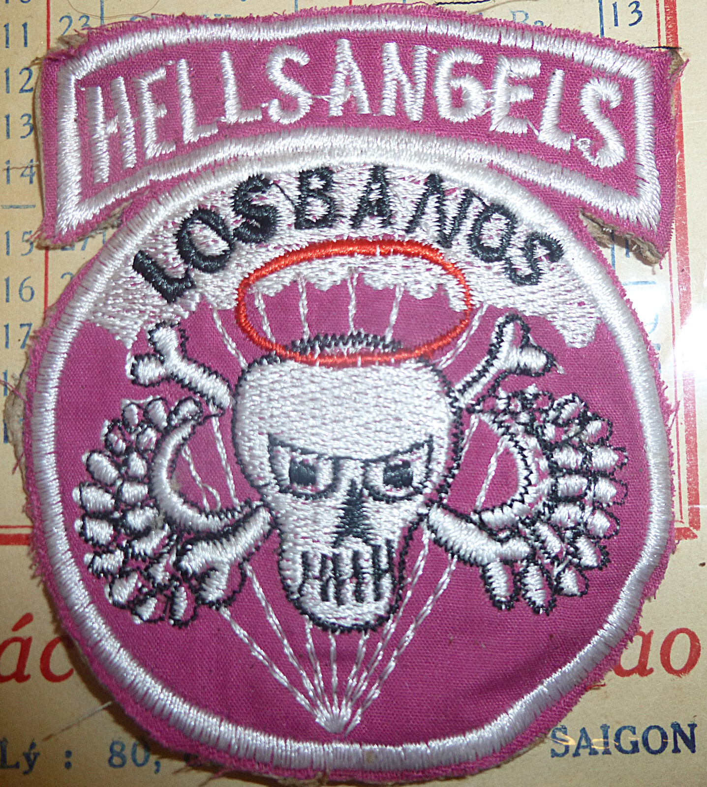 Patch - HELLS ANGELS - Deaths Head Wings - 503rd AIRBORNE - Vietnam War - M.338