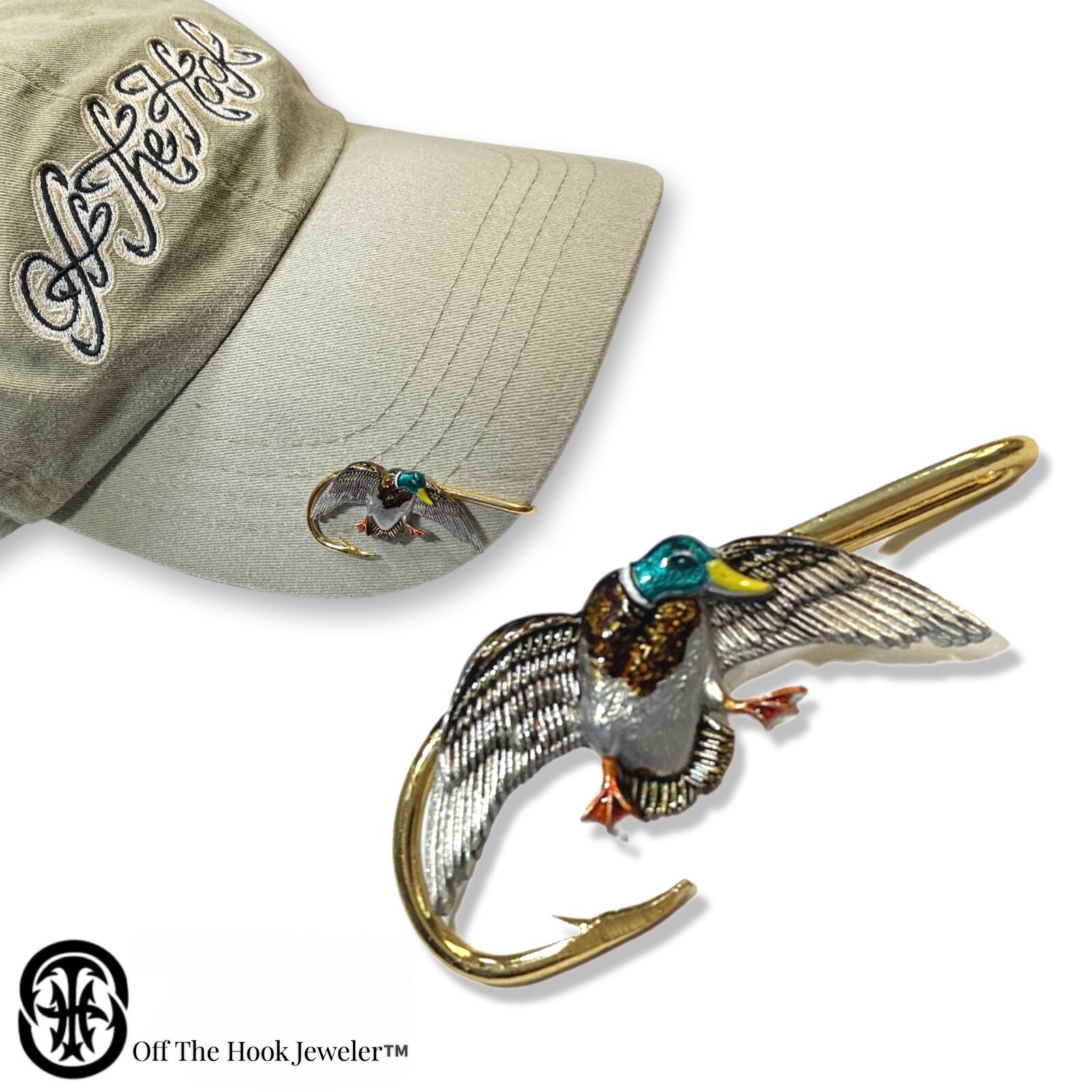 Mallard Hookit© #3- Mallard Hat Pin - Hat Hook - Fishing Brim Clip