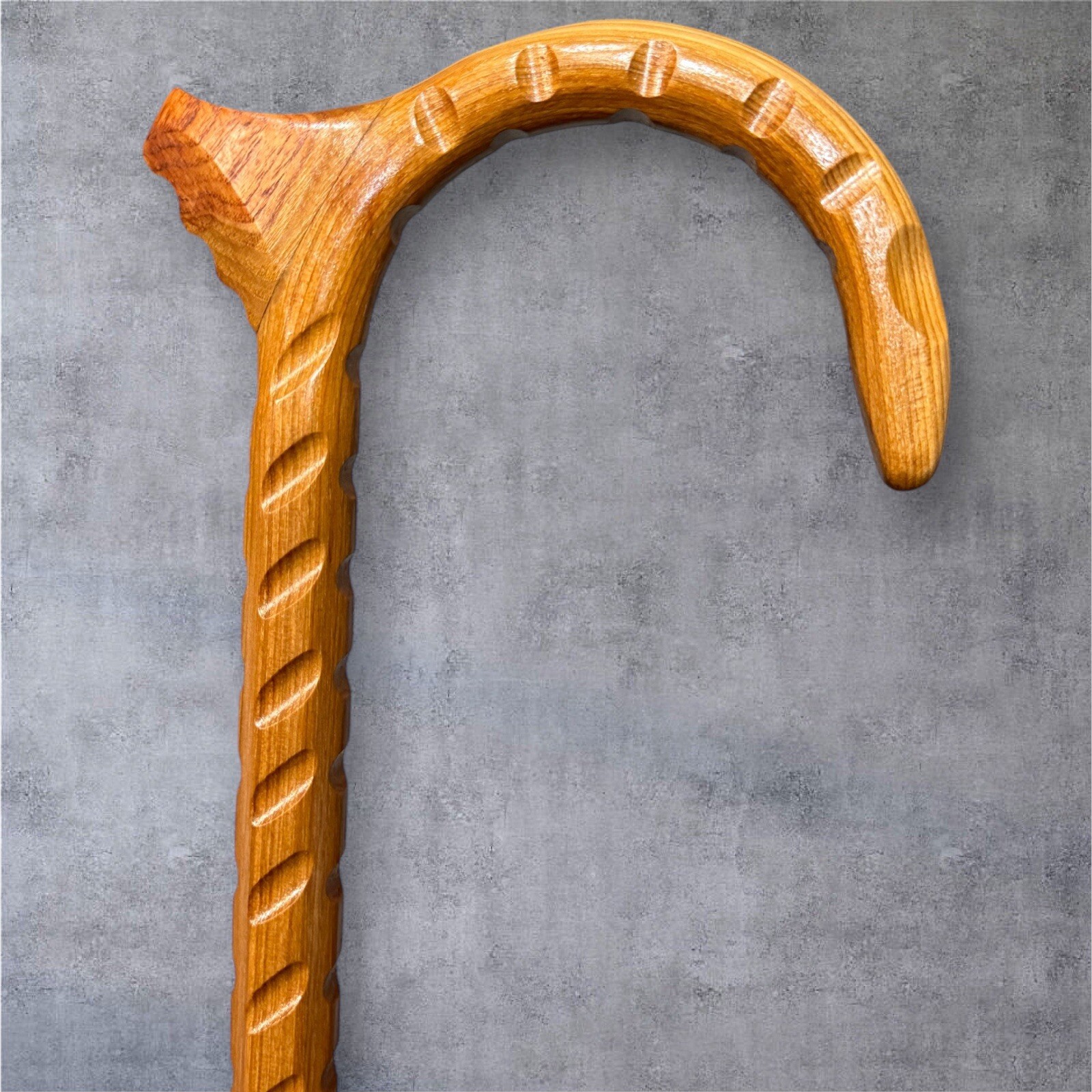 Walking Cane Palm Rest Teardrop Rumble Strip Hickory Masters LuxCane USA A1