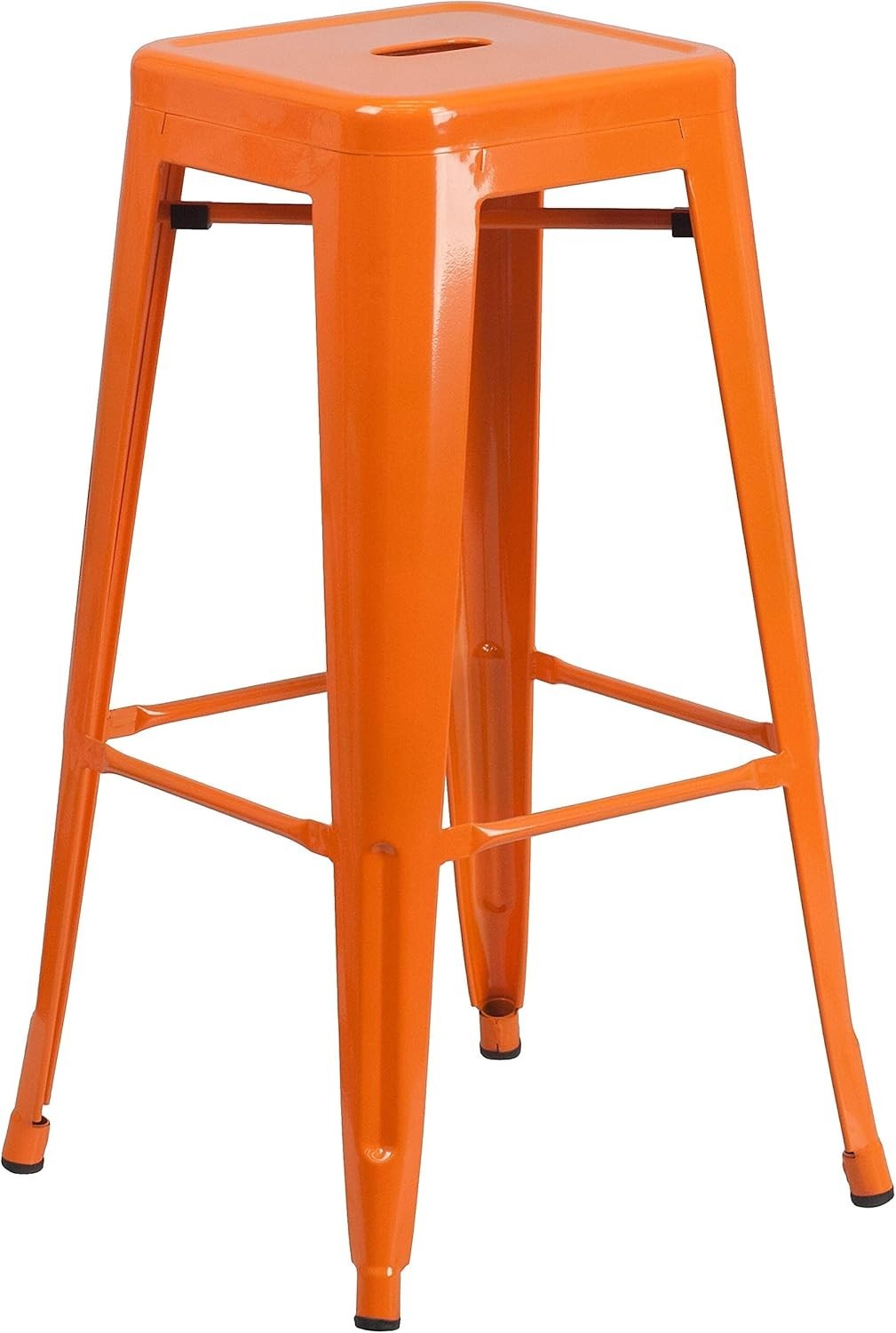 Versatile 30" High Backless Metal Bar Stool - Ideal for Restaurants and Patios