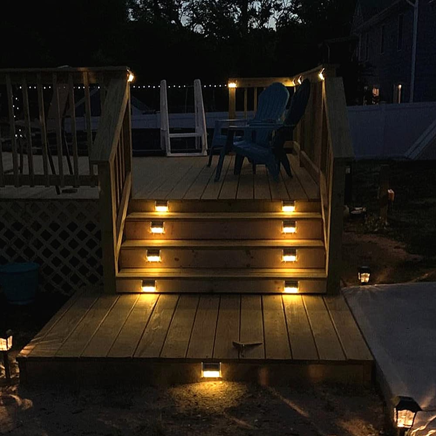 Solar Lights for Steps Deck Solar Stair Light Outdoor Waterproof Stainless St...
