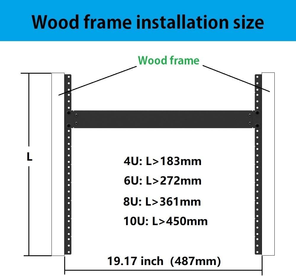 4U Rack Rails Kit with Hardware - 2 Pieces 4URR