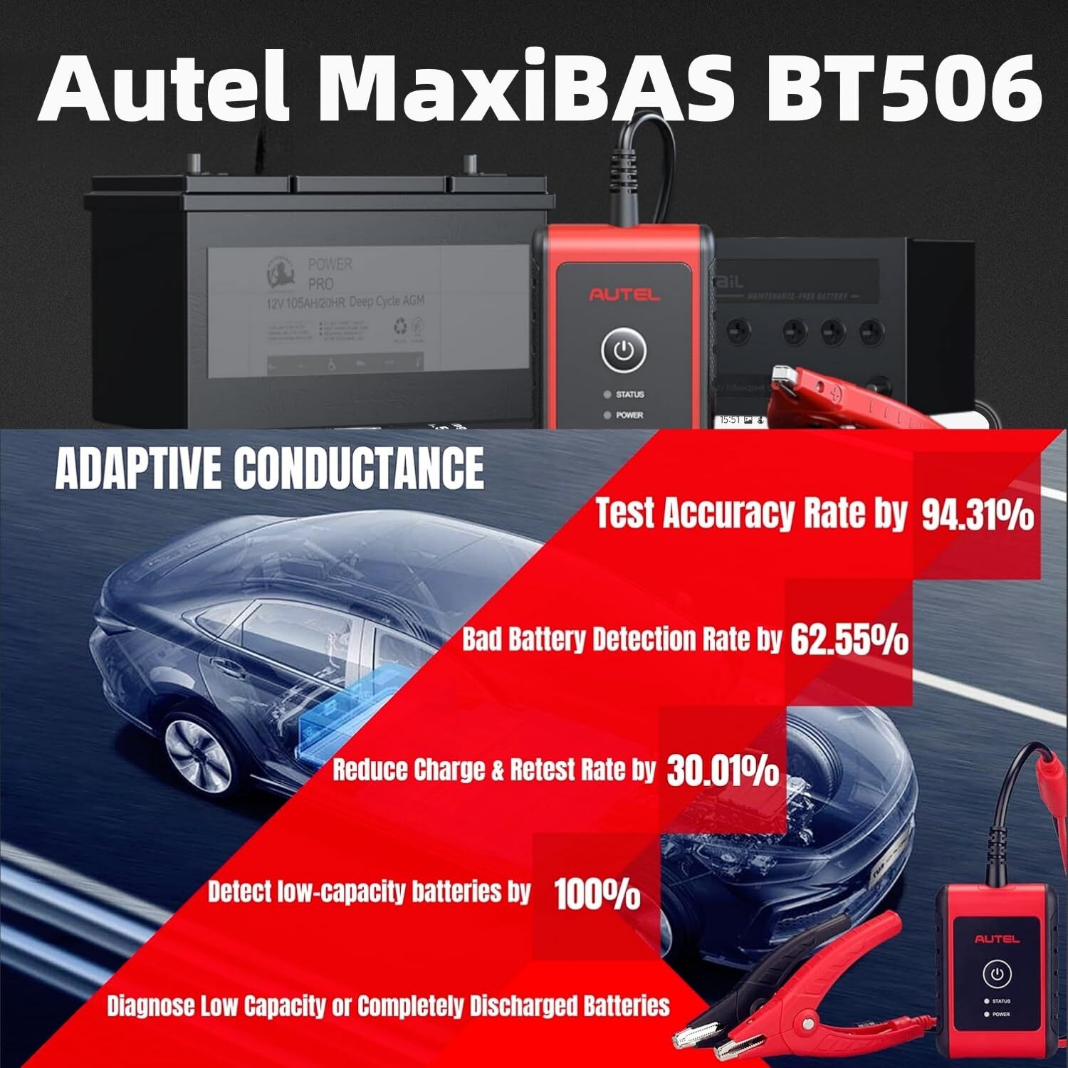 2025 New Autel MaxiBAS BT506 Auto Battery and Electrical System Analysis Tool