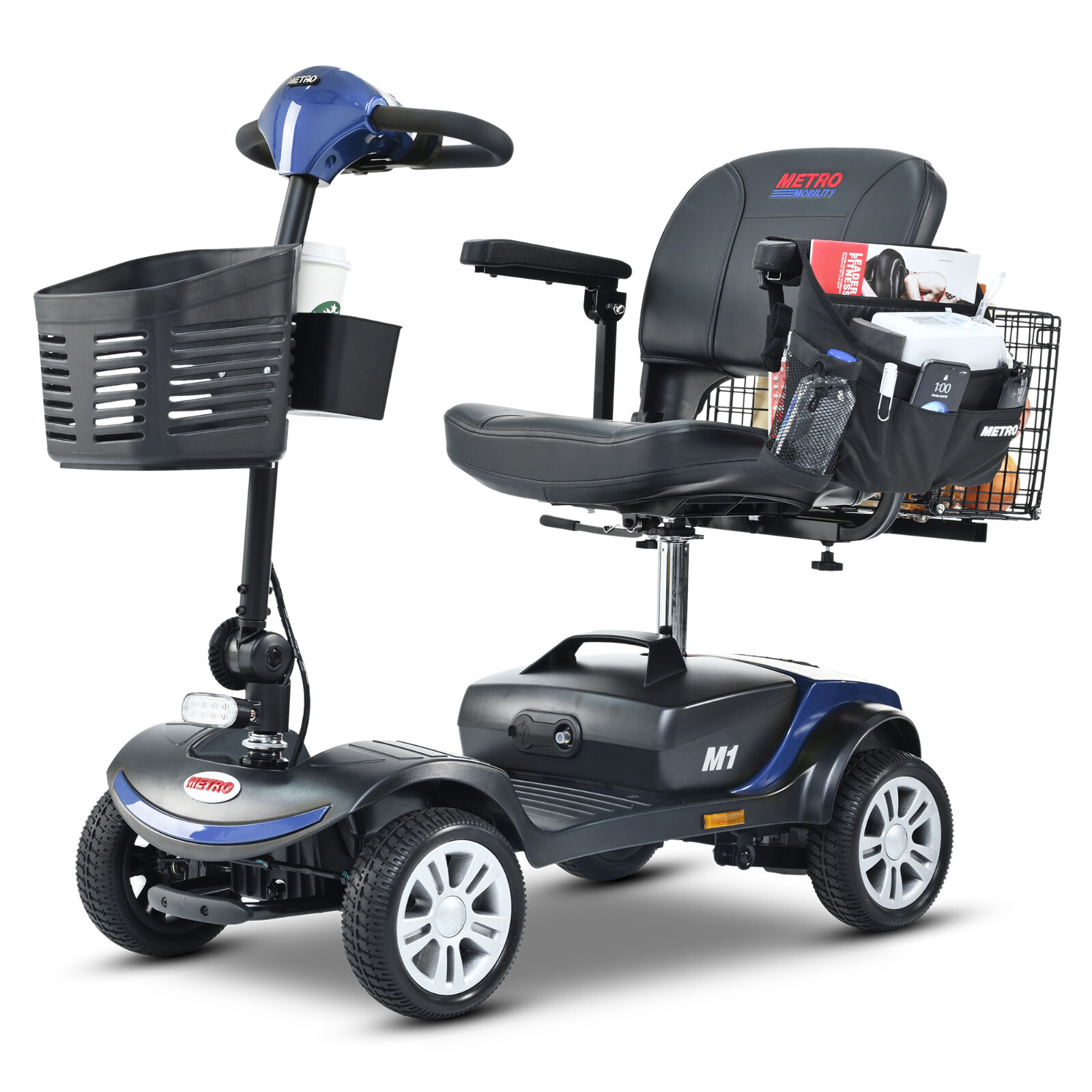 4 Wheel Folding Transport Electric Power Mobility Scooter for Elderly, w LED