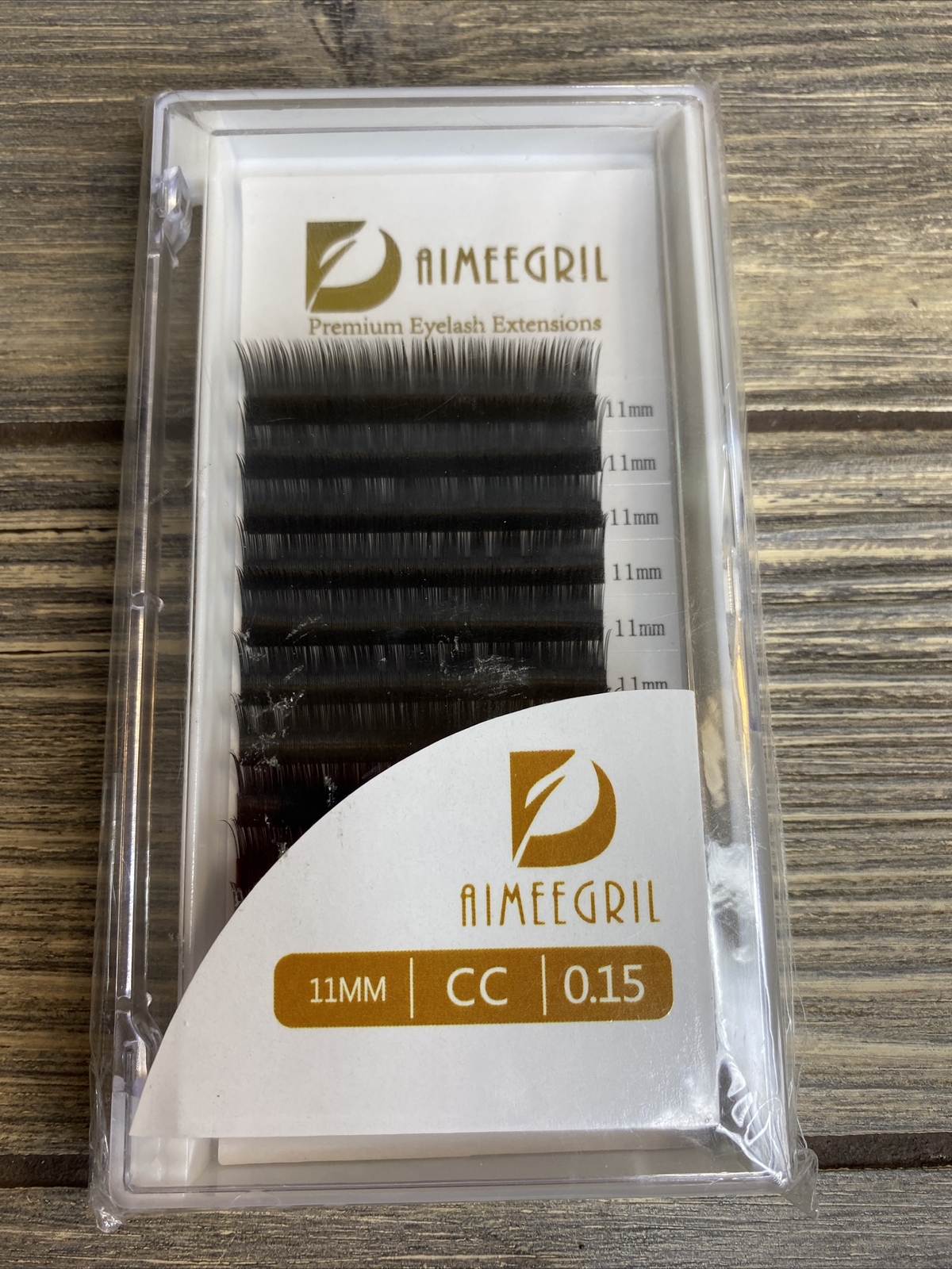 Aimee Gril 11mm Premuim Eyelash Extension Silk CC Curl 0.15 Black 12 Pack