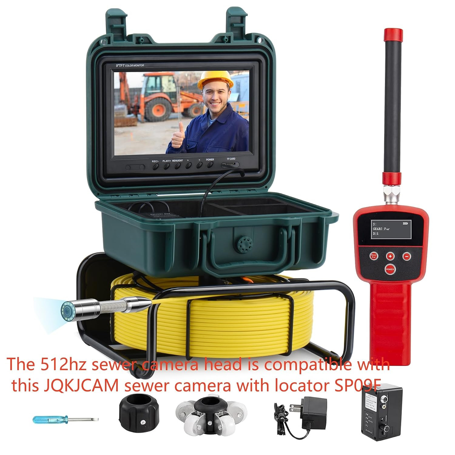 WP9600FTR 512HZ Sewer Camera Head Replacement Parts Self Leveling with Locator 1