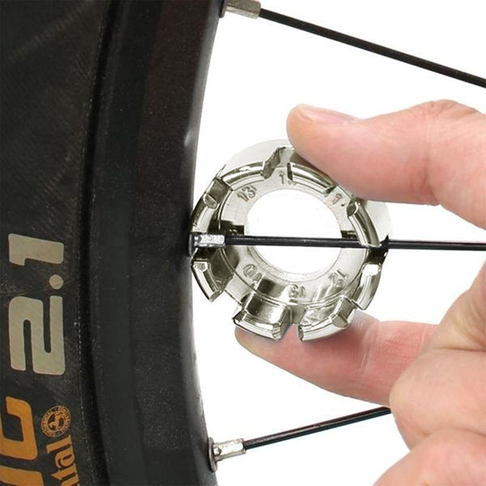 Bike Spoke Wrench, Hard Steel 8-in-1 Hardened Steel Bicycle Rim Truing Kit