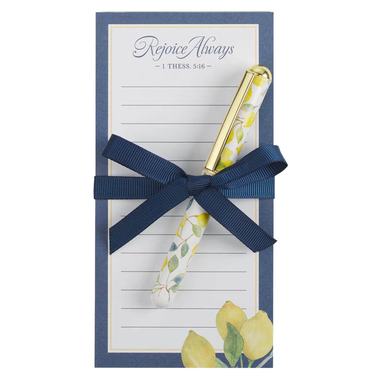 Magnetic Notepad Set with Pen for Women: Rejoice Always - Inspirational