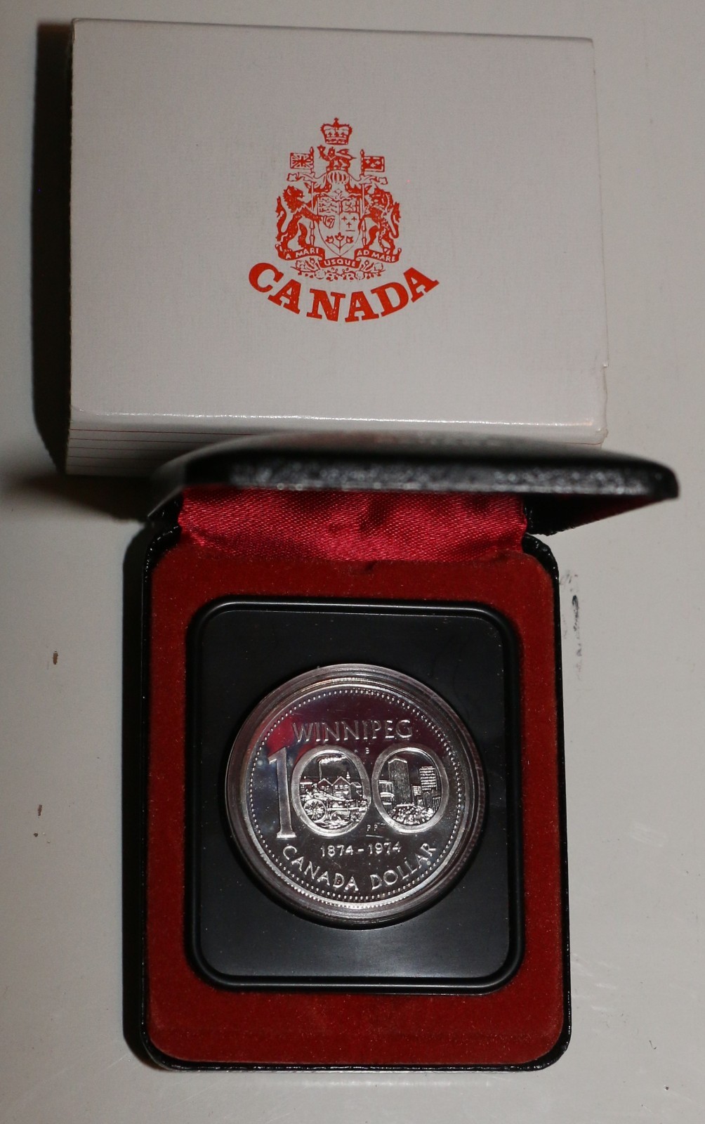 1974 Canadian "Winnipeg 100" CENTENNIAL PROOF-LIKE DOLLAR COIN.