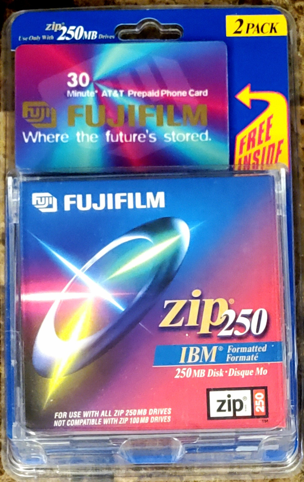Zip Disk 250MB Cartridge Fuji Film IBM Discontinued by Manufacturer NOS.  (B21)