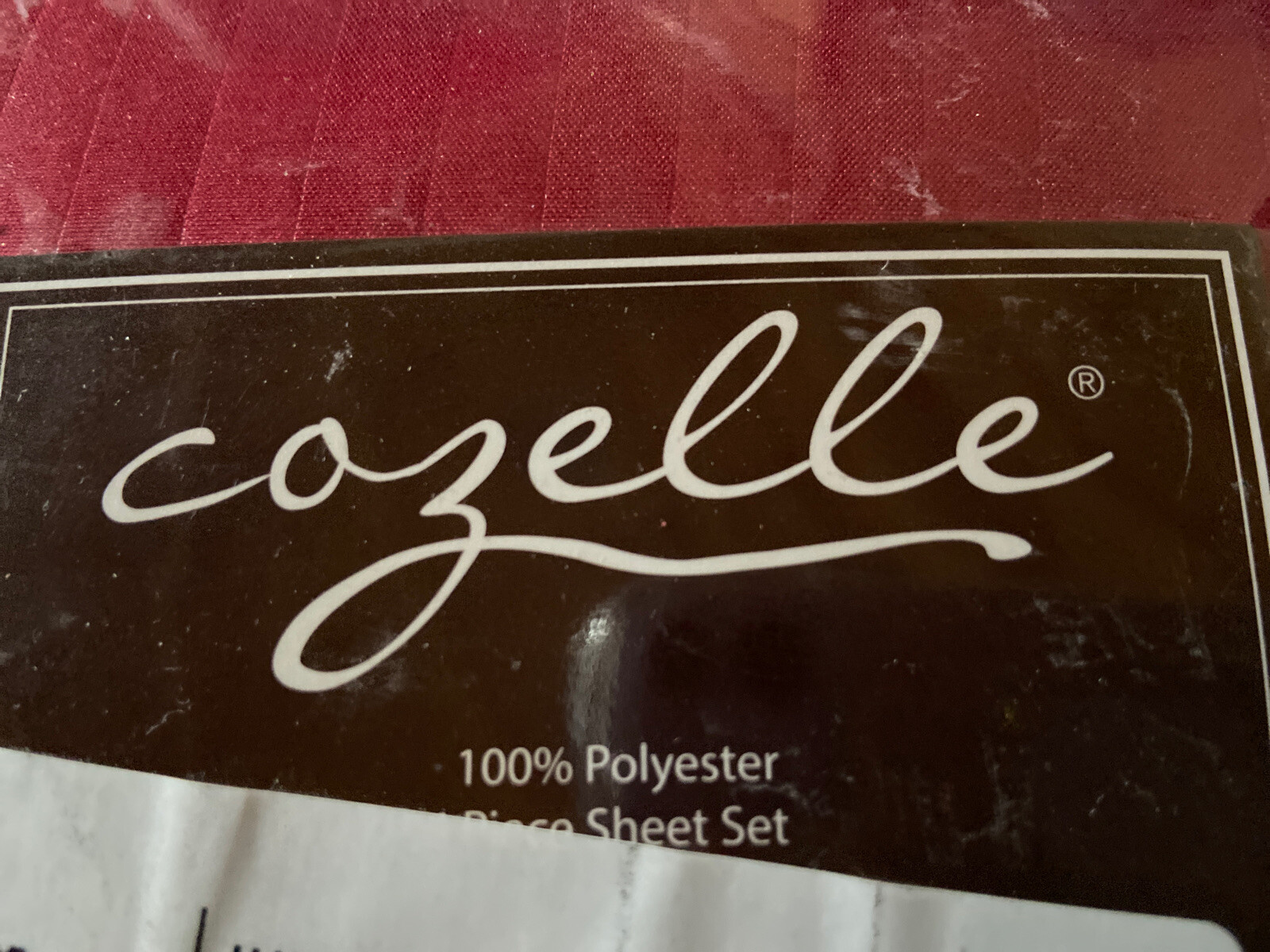 NEW Cozelle 6 PC Polyester Sheet Set One flat, fitted, 4 pillowcases Red