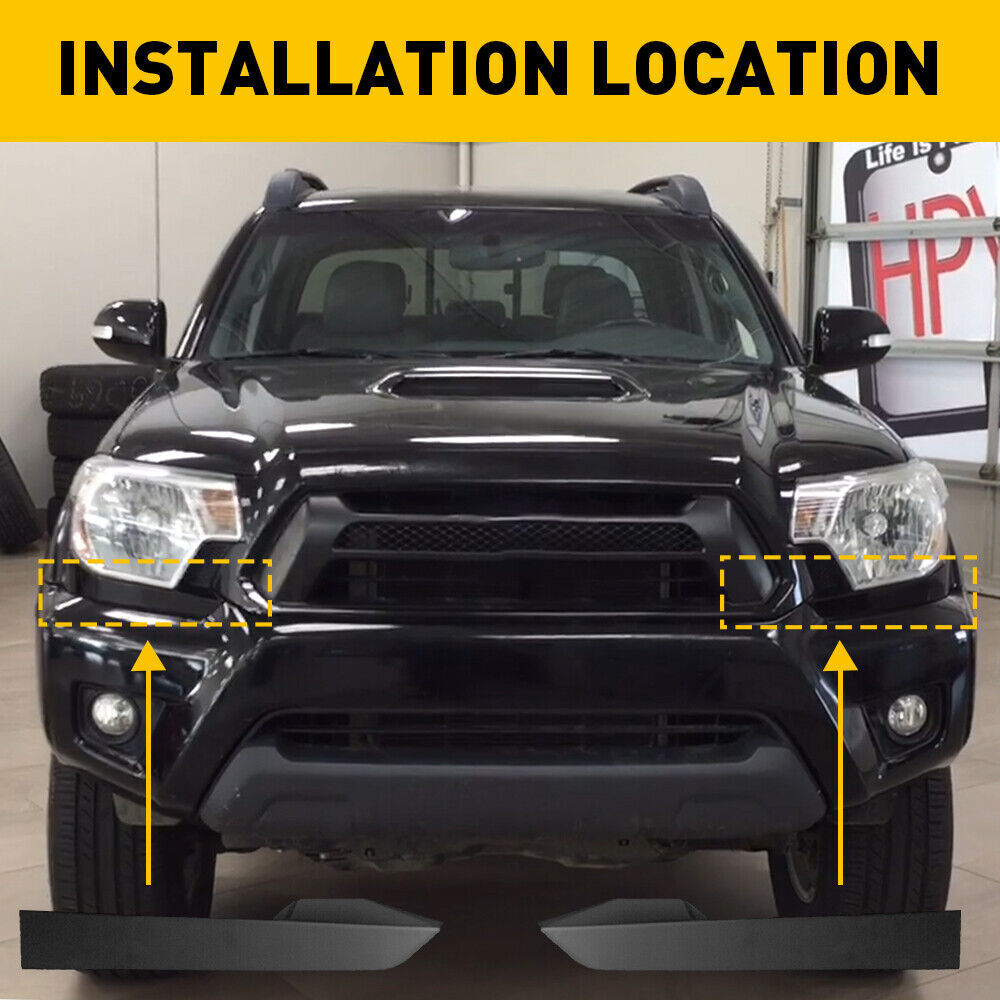 For 2012-2015 Toyota Tacoma 2pcs Front Bumper Trim Cover Headlight Filler Grill