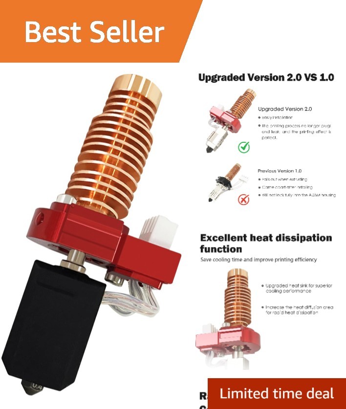 Upgrade 2.0 Version 0.4MM Ceramic Hotend Kit for Adventurer 5M/5M Pro Hot End...