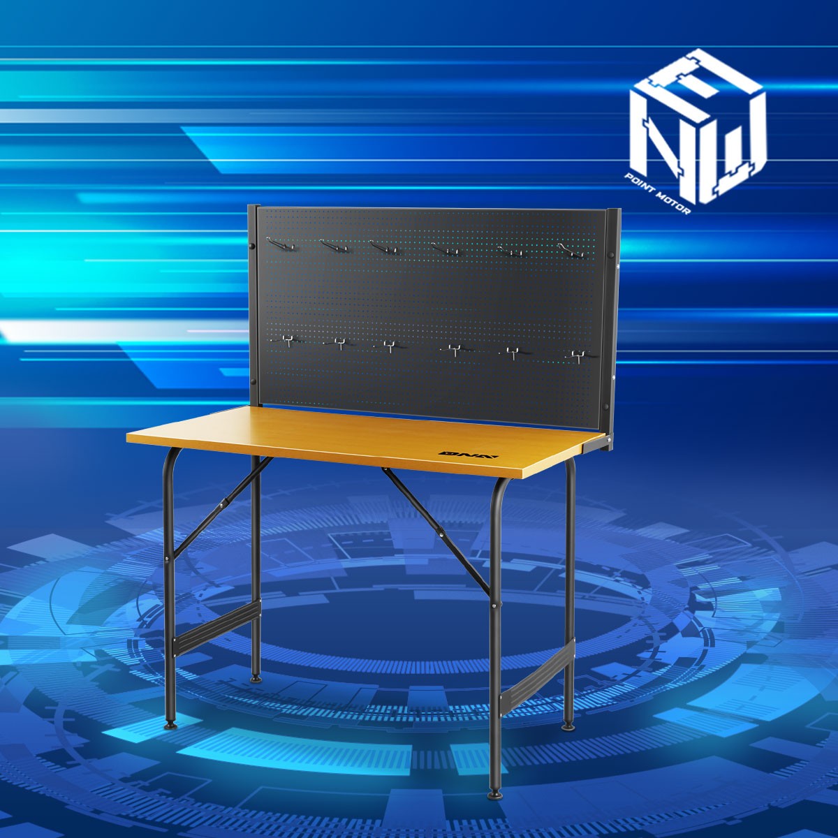 330lbs. 46'' Work Table w/Pegboard Pegboard Wood Tool Bench Heavy Duty Workbench