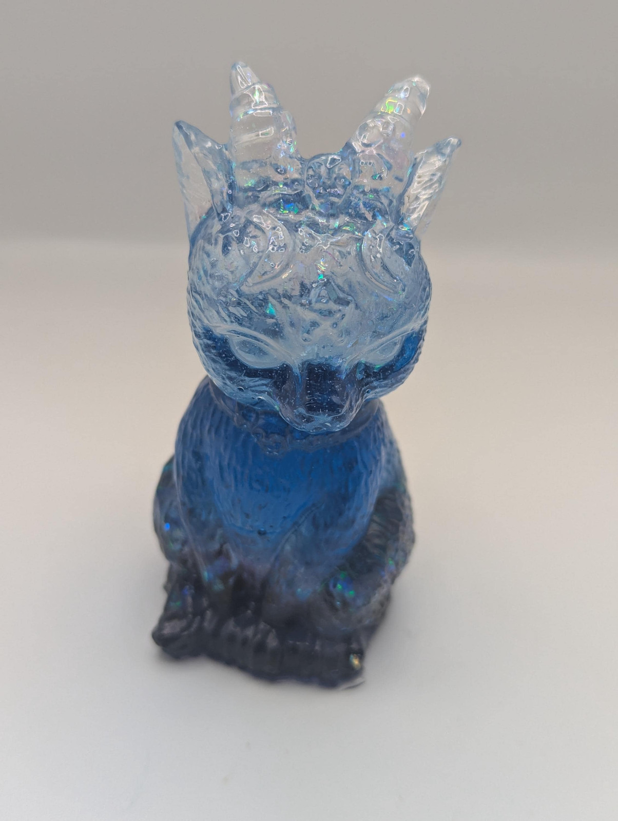 Dirty Pour Blue Sparkle Kitty B Grade Blue and Clear Holographic Cat Lovers