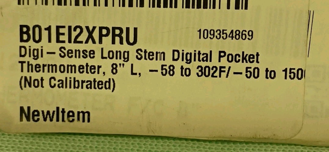New Digi-Sense 90205 Long-Stem Digital 8" Pocket Thermometer Lab Work Tool