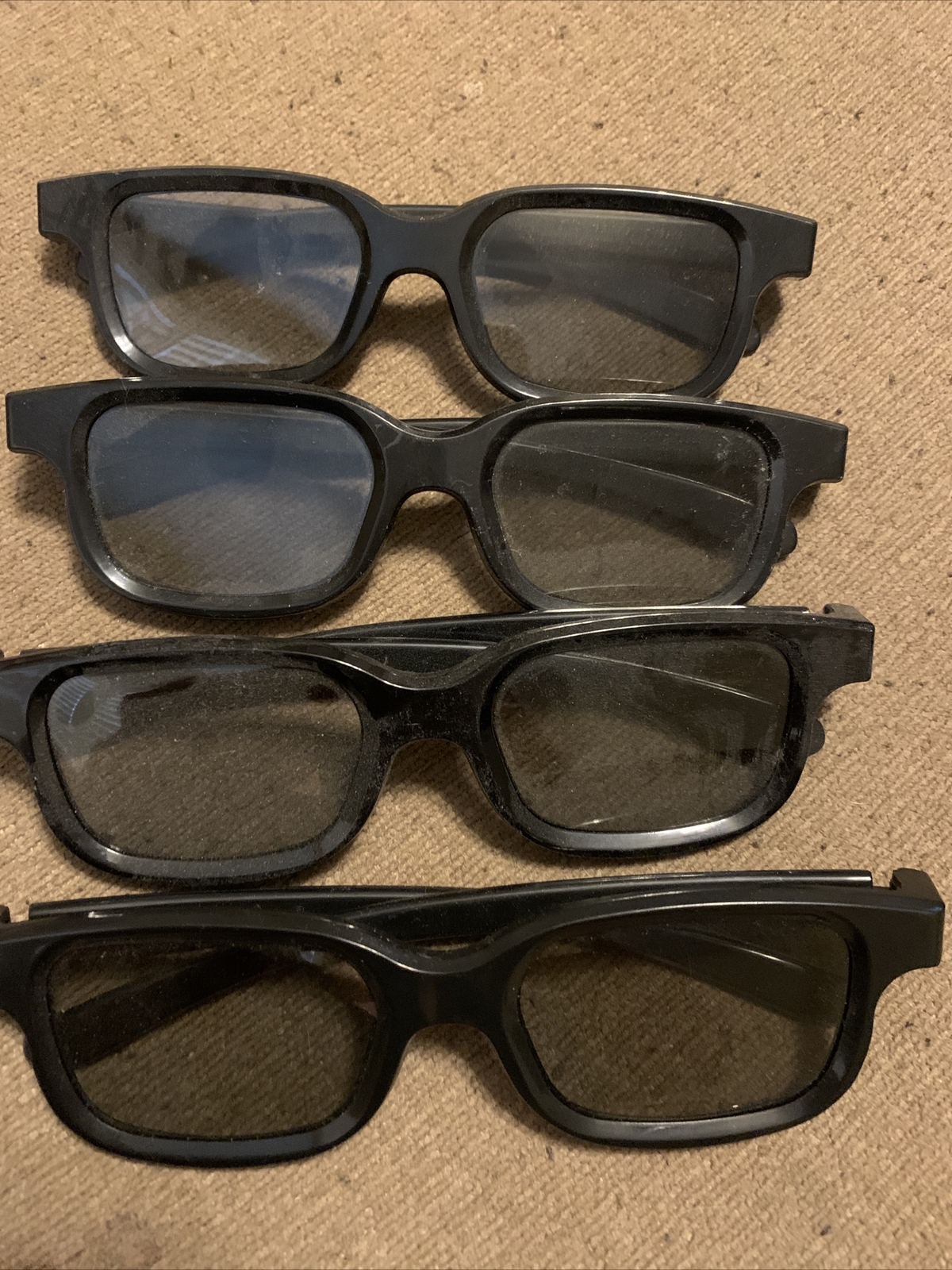 Lot of 4 Real D - 3D Glasses - Adult Size Movie Theater  Gently Used
