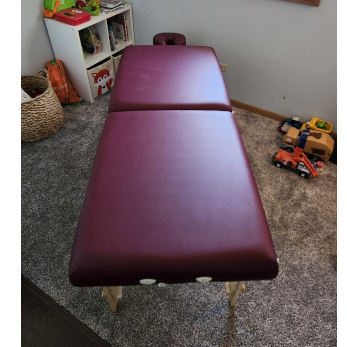 Oakworks Aurora Portable Foldable Massage Table Burgundy Wood Foam Faux Leather