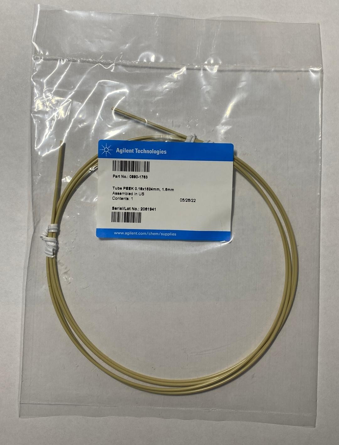 Agilent 0890-1763 Tube PEEK  part No. 0890-1763  0.18 x 1524 mm, 1.5 mm