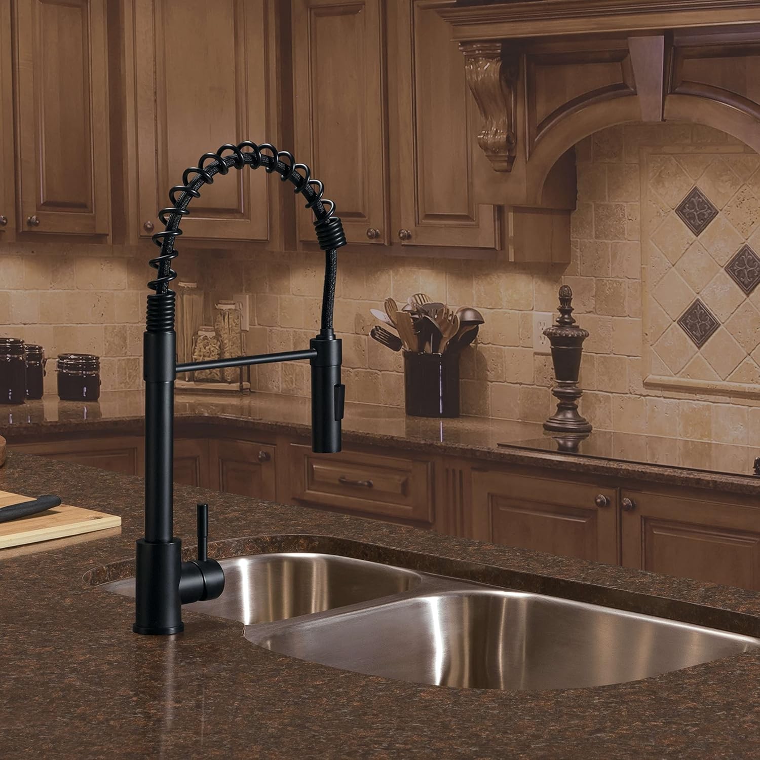 Lippert Flow Max Coiled Pull Down Kitchen Faucet for RVs and
