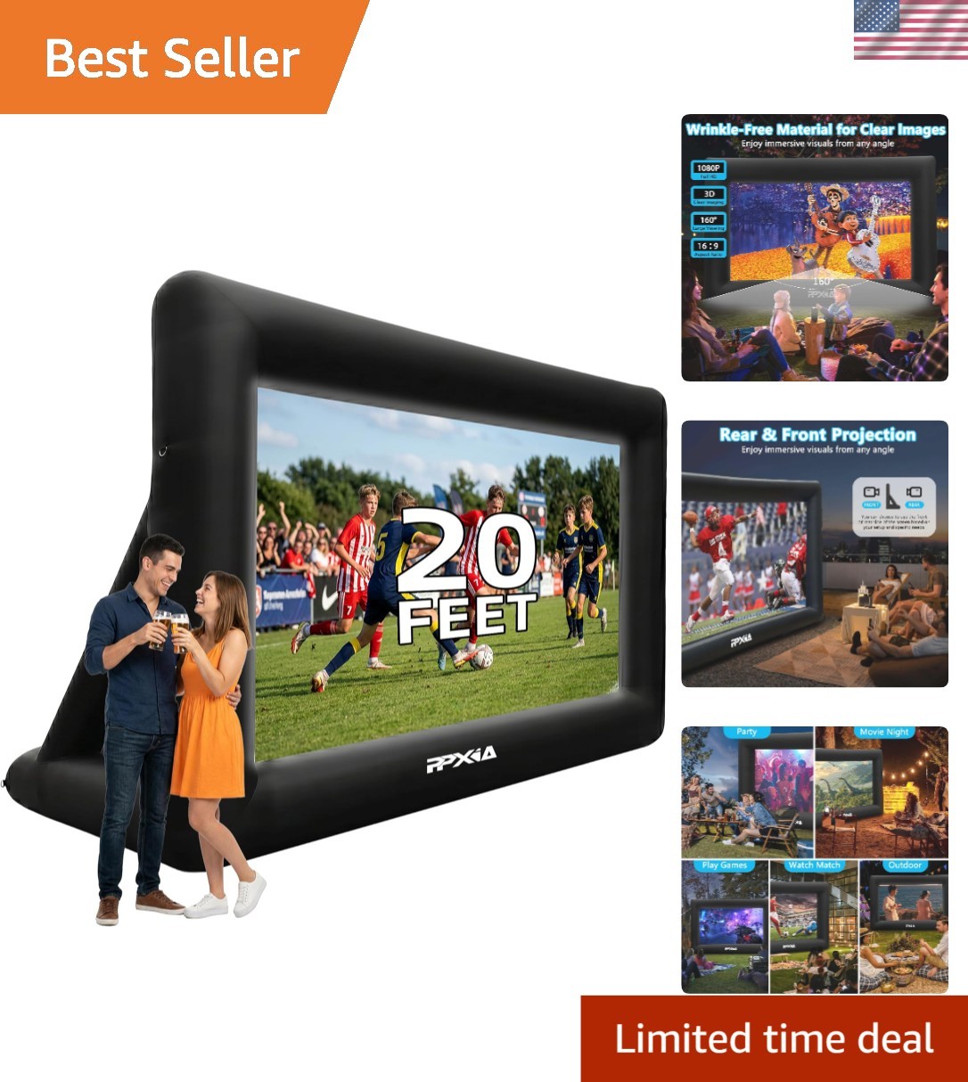 13.8ft Inflatable Movie Screen – Perfect for Outdoor Gatherings & Events