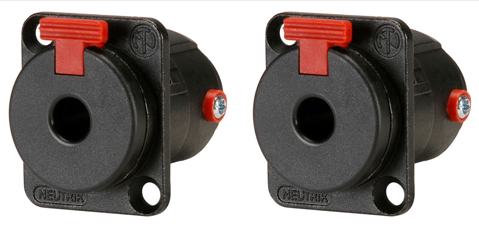 (2) Two Genuine NEUTRIK NJ3FP6C-BAG 1/4" Female TS or TRS Locking Panel Mount