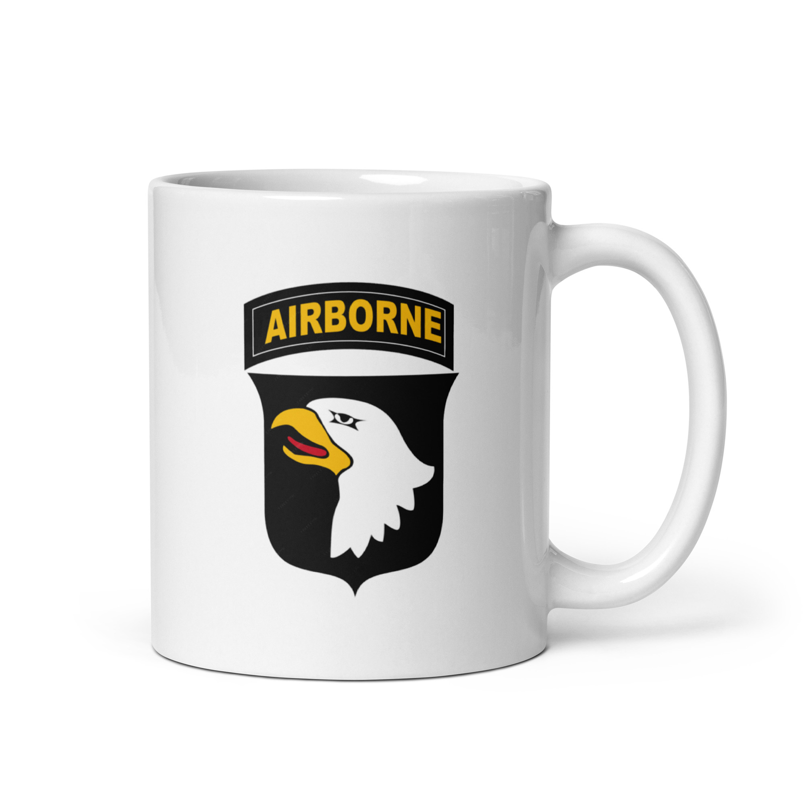 US Army 101st Airborne white glossy mug