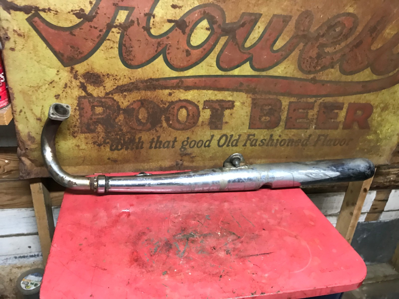 1973 Yamaha RD350 Left Exhaust Pipe  Header Muffler