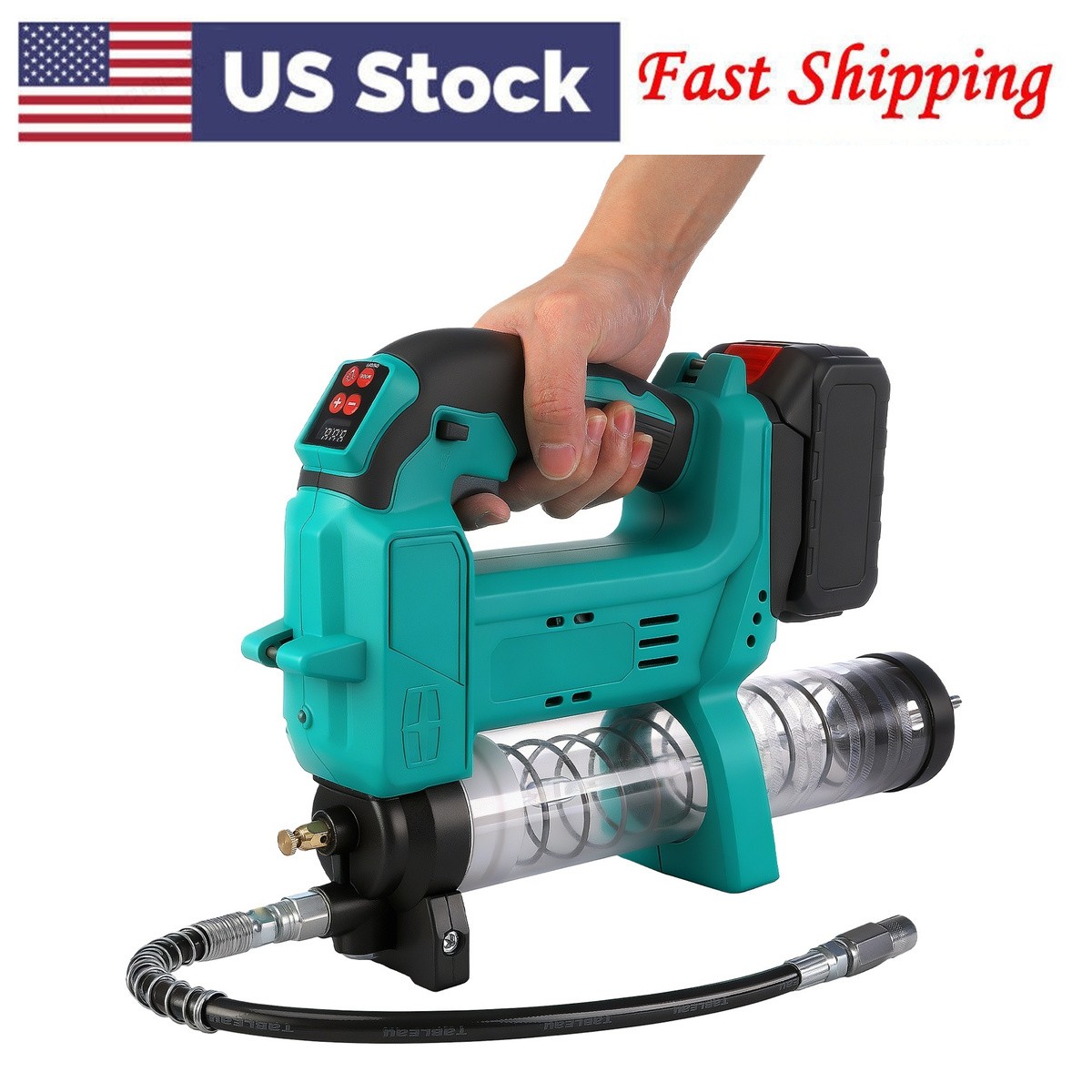 Electric Grease Gun 10000 PSI Battery Powered Cordless Grease Gun &Fast 500ML