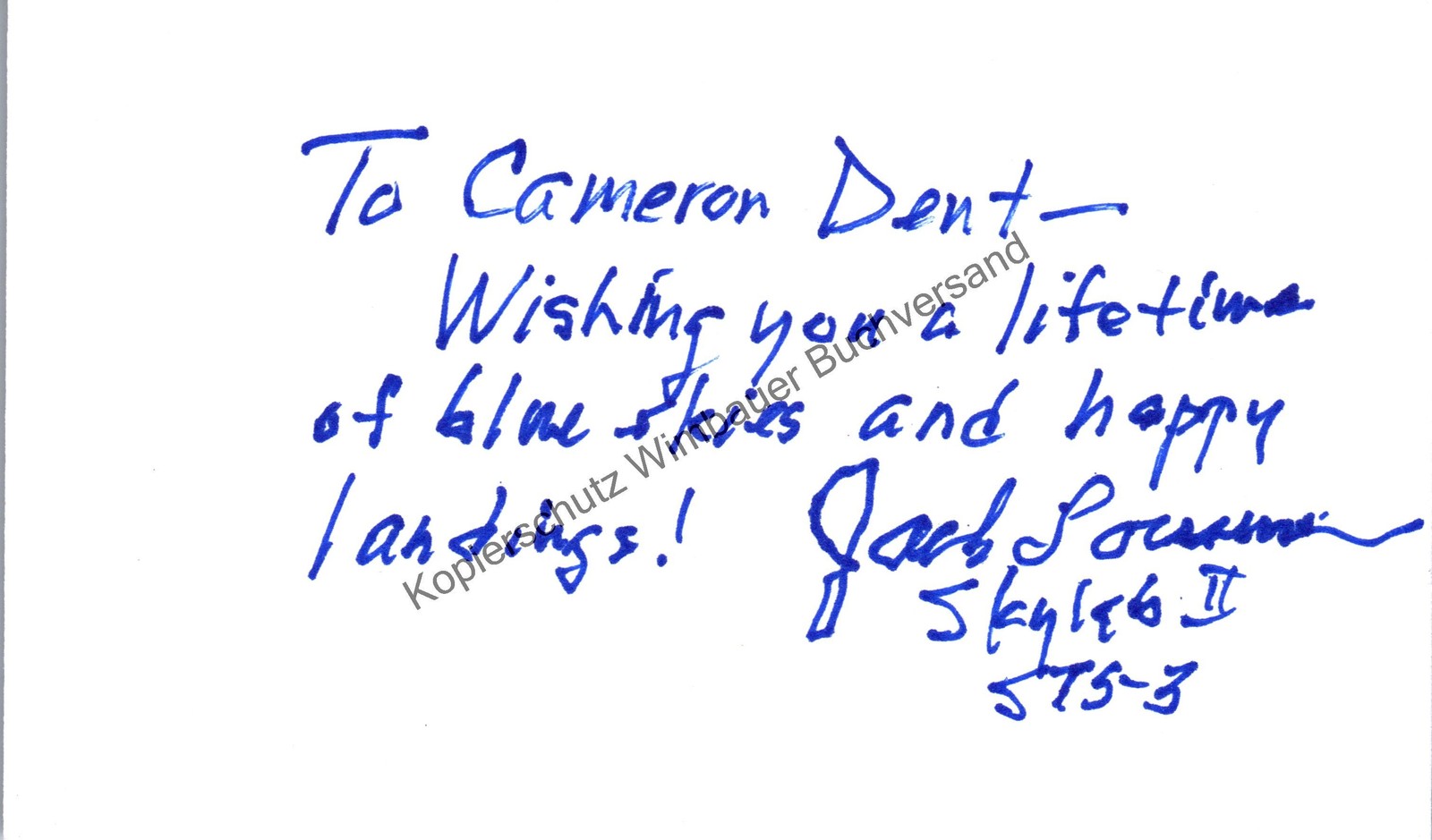 Original Autograph Jack Lousma Astronaut // Autograph Autograph Signed 333308