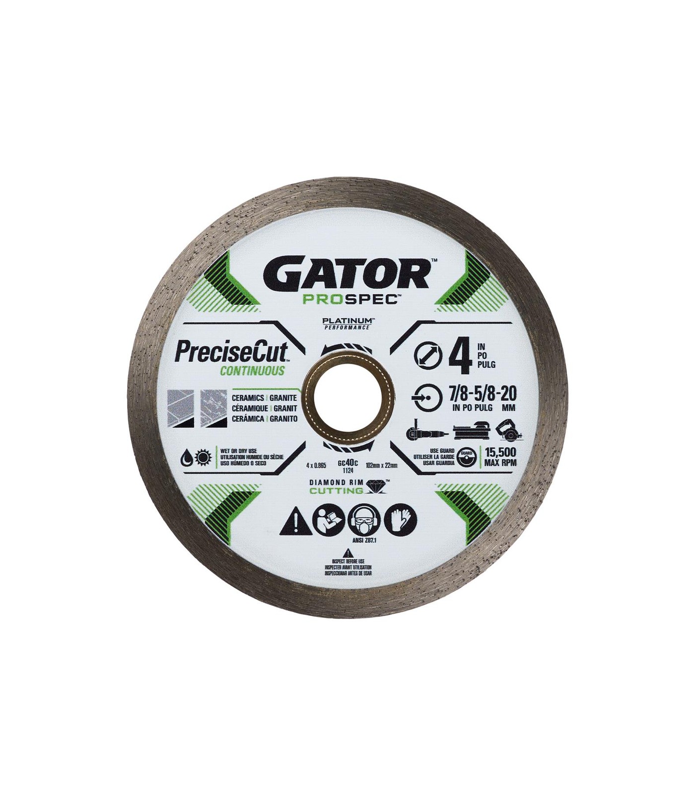 Gator 4" PreciseCut Continuous Diamond Cutting Blade- 397677