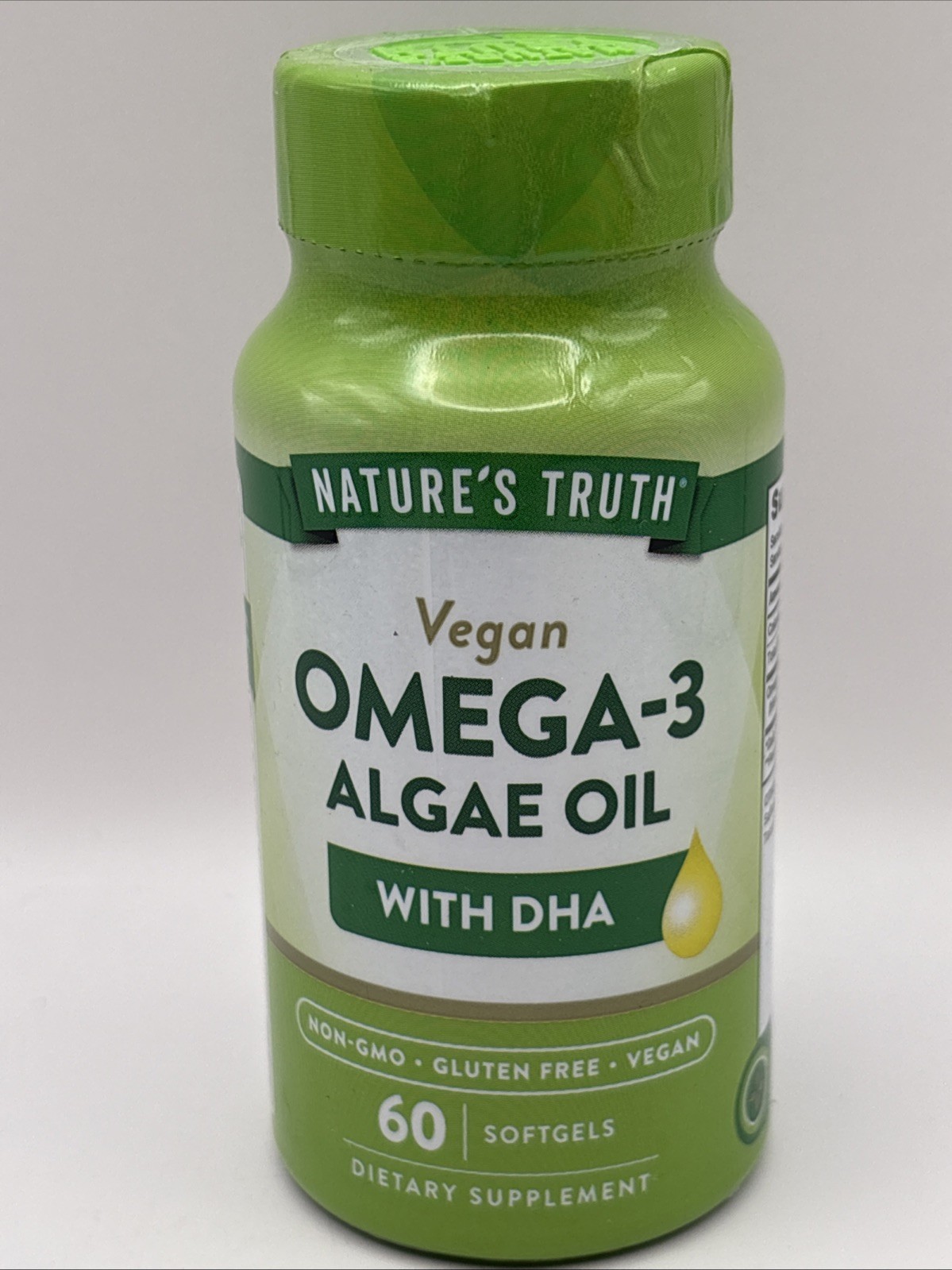 Nature's Truth Omega 3 Algae Oil 60 Softgels DHA  Vegan Non-GMO (EXP 07/2026)